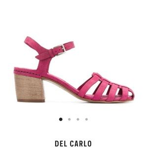 ISO!! Roberto Del Carlo 65mm Cage-Strap Leather Sandal Block Heels